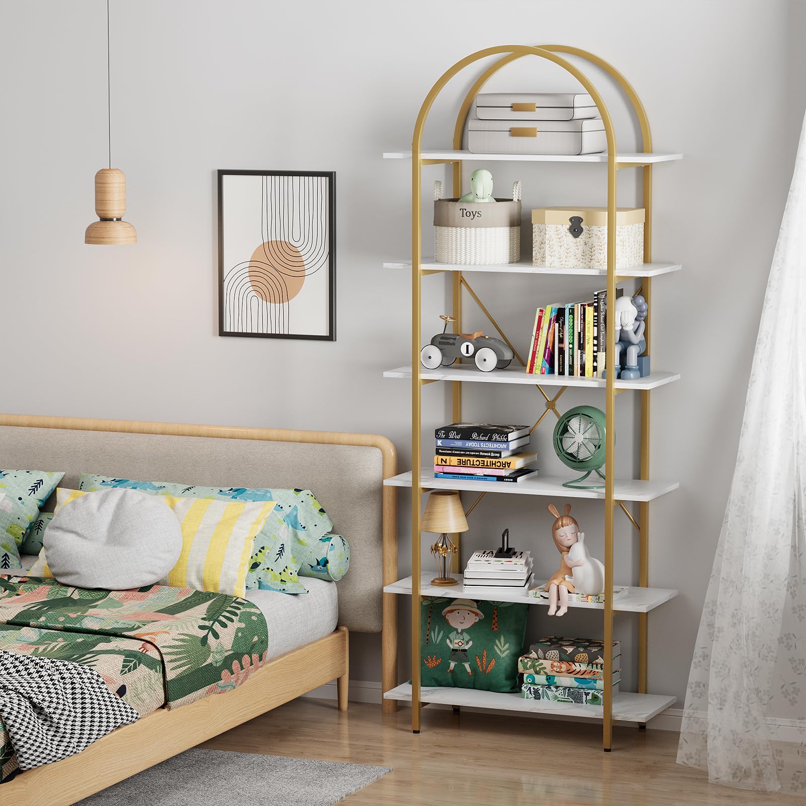 Amazon.com: Arbuxzuy 6 Tier Bookshelf, 83