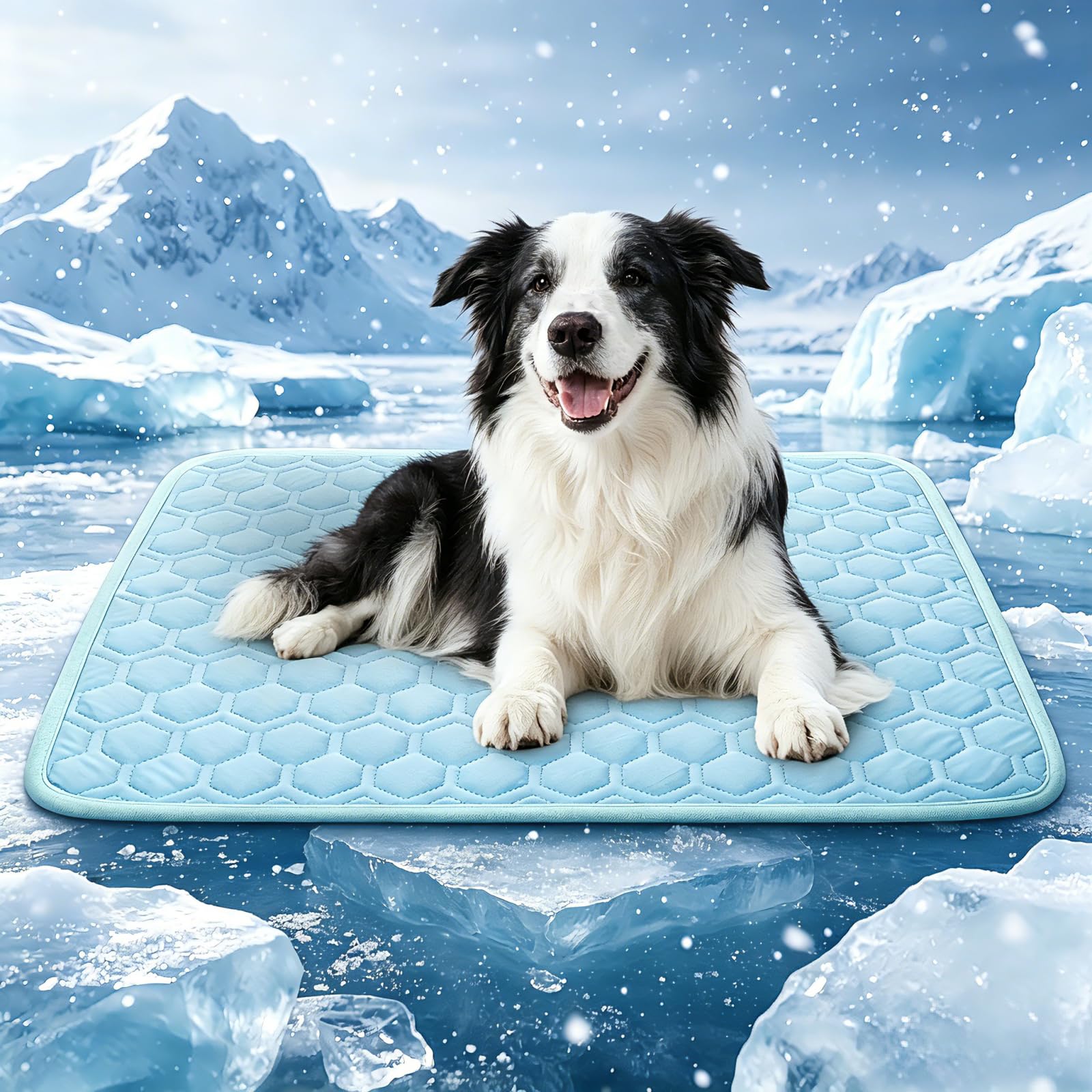 Tapis de refroidissement pour chien et chat - Tapis rafraîchissant d'été pour chien et chat - Lavable, portable et non toxique - Tissu high-tech pour cages, lits, voitures (73,7 x 45,7 cm