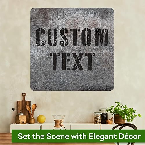 Miniatura 546 de My Sign Center - Letrero personalizado, 11 colores de fuente, 13 estilos de fuente, 4 opciones de agujero, 22 tamaños, 8 x 32 pulgadas, sin óxido,