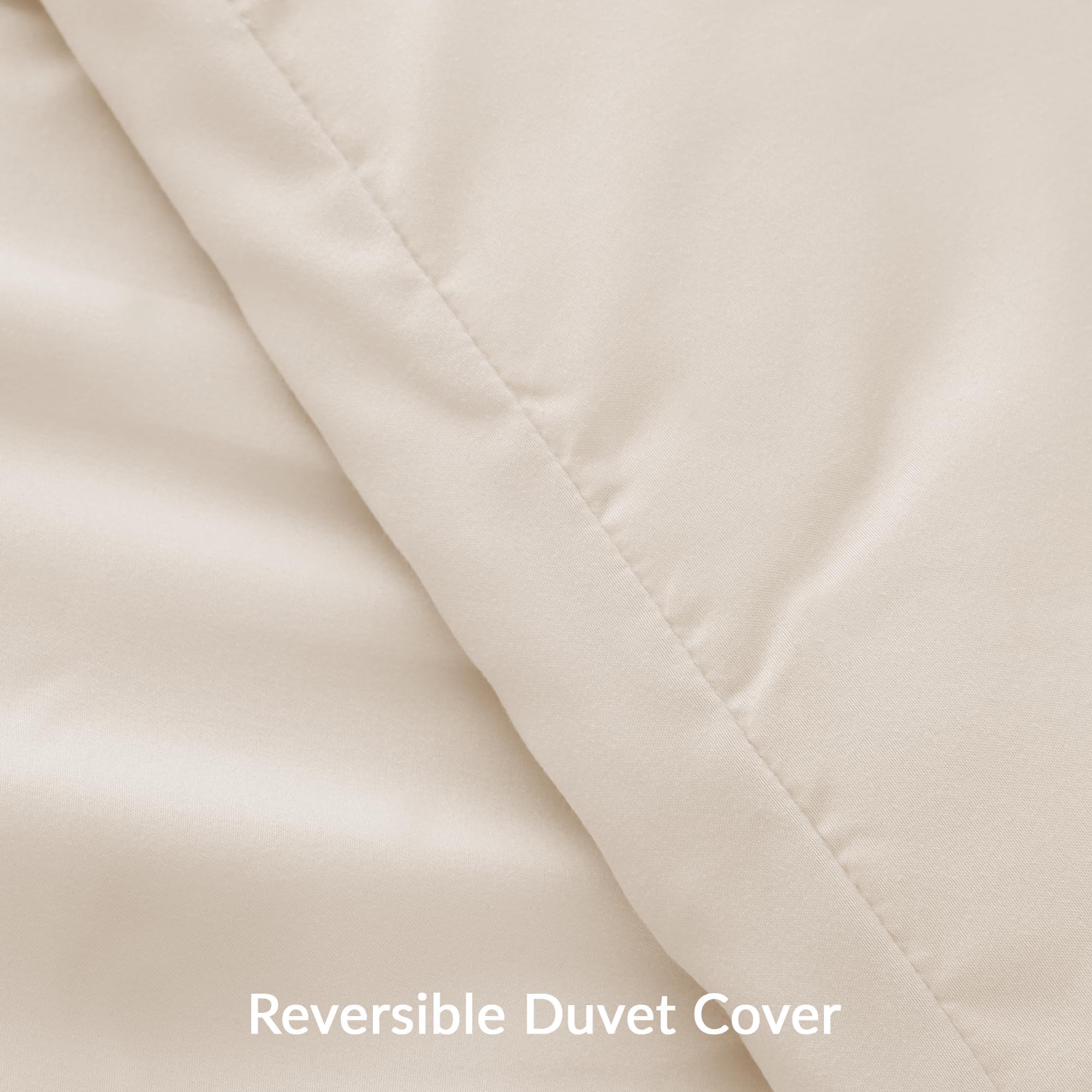 Exclusivo Mezcla Copripiumino Matrimoniale 220x240 cm Morbido e Soffice, Set 3 pezzi con Federa 80x80 cm, Chiusura con Cerniera Lampo, Beige