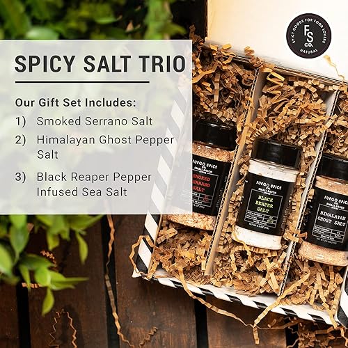 Miniatura 2 de Fuego Spice - Juego de especias de sal marina picante artesanal - Pimienta fantasma del Himalaya rosa, serrano ahumado y parca negra gourmet con una