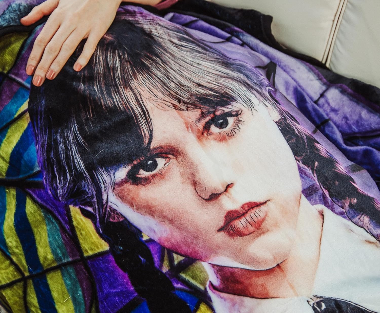 Addams Family Wednesday Signature Pose Raschel Fleece Throw Blanket | Soft Polyester Cover for Sofa, Bed | 45 x 60 Inches - Image 7