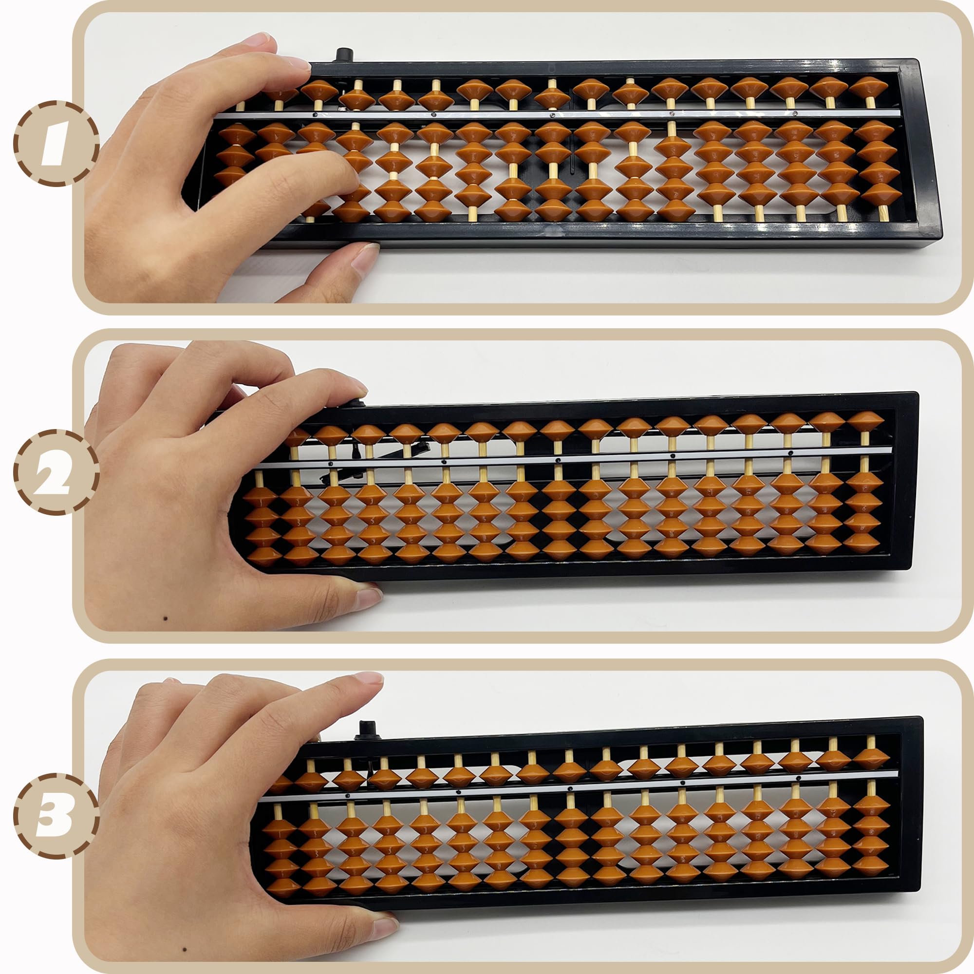 13 cifre Soroban Abacus plastica aritmetica Soroban scuola elementare Abaco Abaco per aritmetica e conteggio con pulsante di ripristino strumento di calcolo per matematico per ufficio (nero