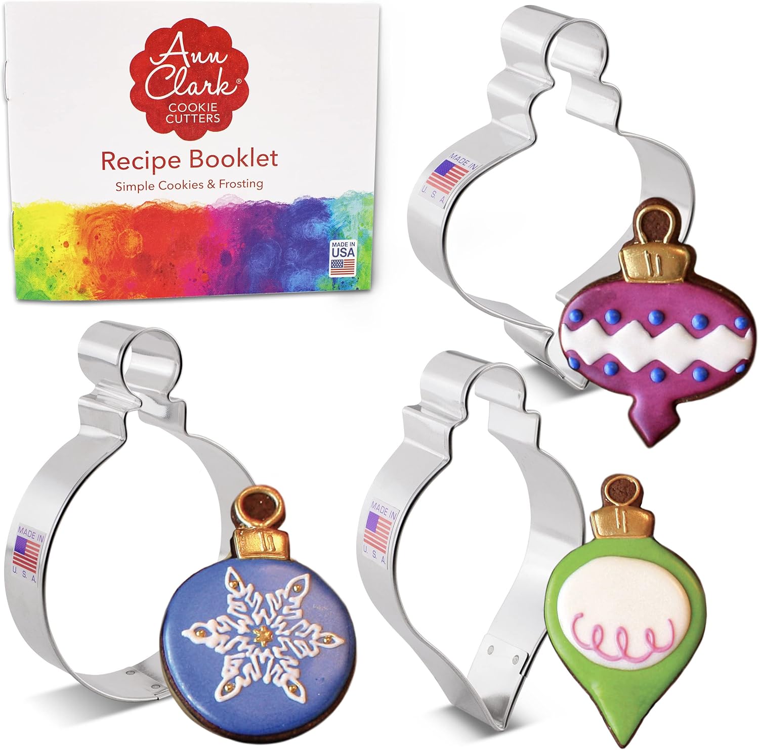 Ann Clark Cookie Cutters 3Piece Christmas Ornament Cookie
