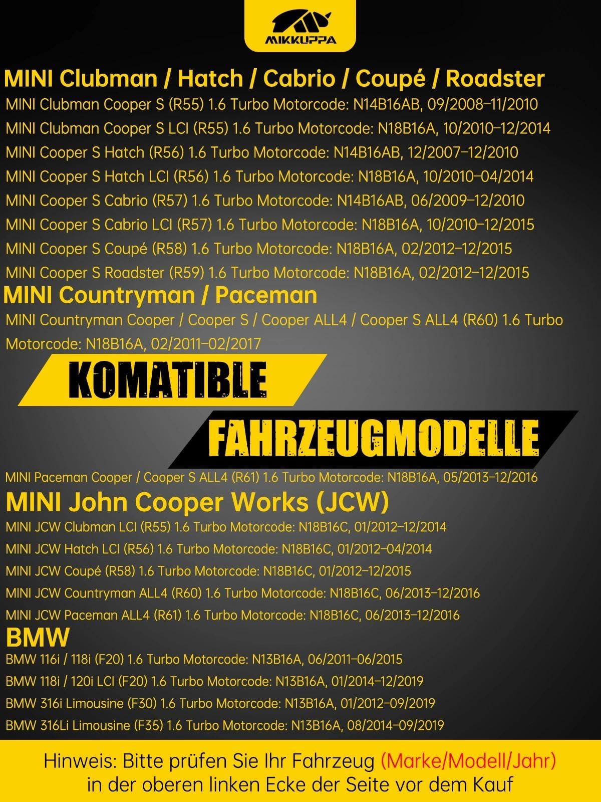 MIKKUPPA 4x Zündspulen Set mit 4 Zündkerzen für MINI Cooper S R55 R56 R57 R58 R59 Countryman R60 Paceman R61 BMW 116i 118i 316i ersetzt OE 12137575010 UF598