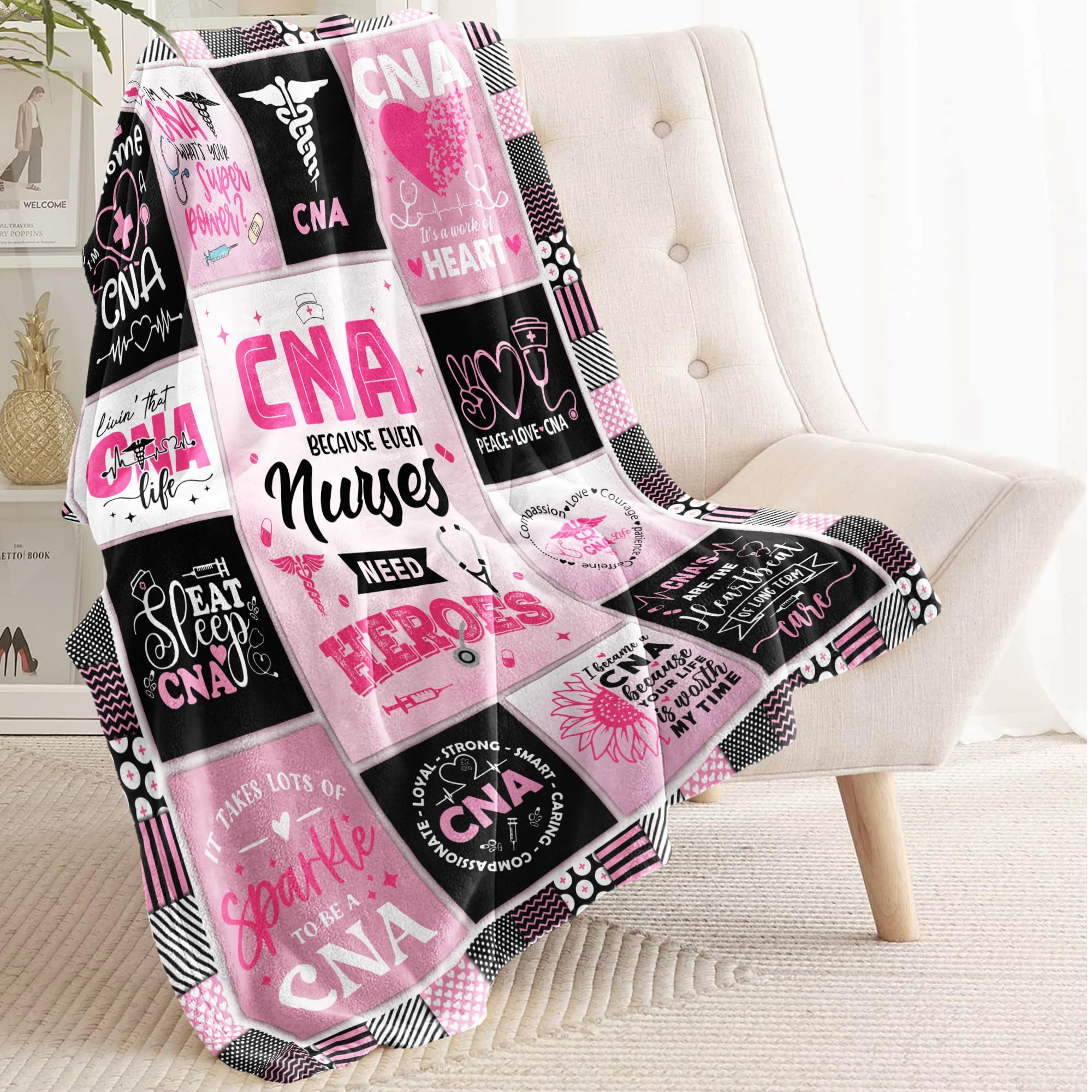 CNA Gifts, CNA Week Gifts for Women, 2026 CNA Appreciation Gifts Bulk, Certified Nursing Assistant Gifts, CNA Gifts Ideas, CNA Nurse Graduation/Birthday Gift Blanket 60" X 50"