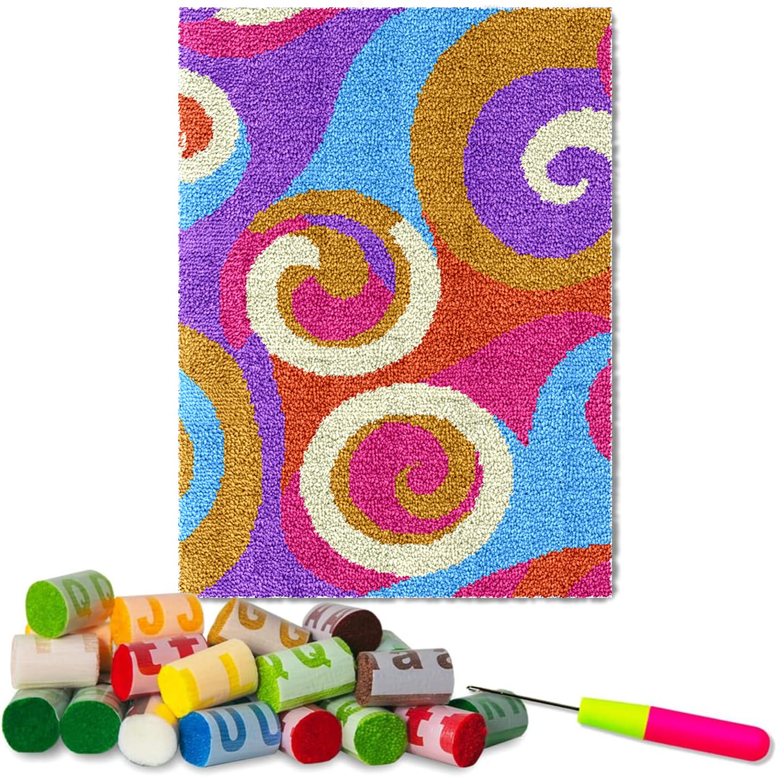 Fzamudng Zestaw do samodzielnego wykonania dywaników dla dorosłych, 40 x 70 cm, zestaw do haftu krzyżykowego, poduszka do produkcji dywanów, robótki ręczne dla początkujących, dekoracja domu, zestaw