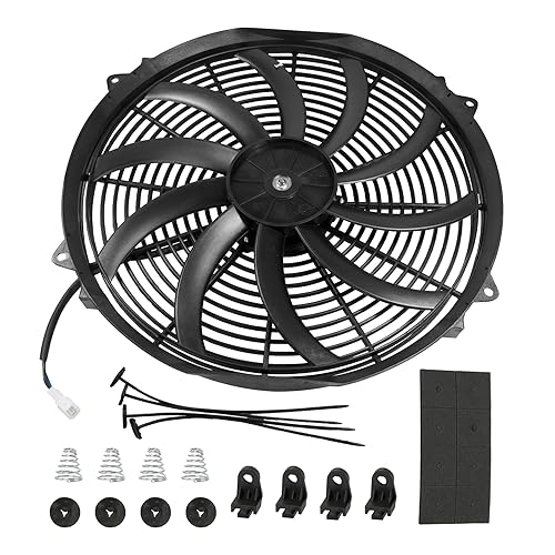 Vista 42 de JDMSPEED Nuevo 14 "pulgadas universal delgado ventilador push pull radiador eléctrico enfriamiento 12V kit rojo