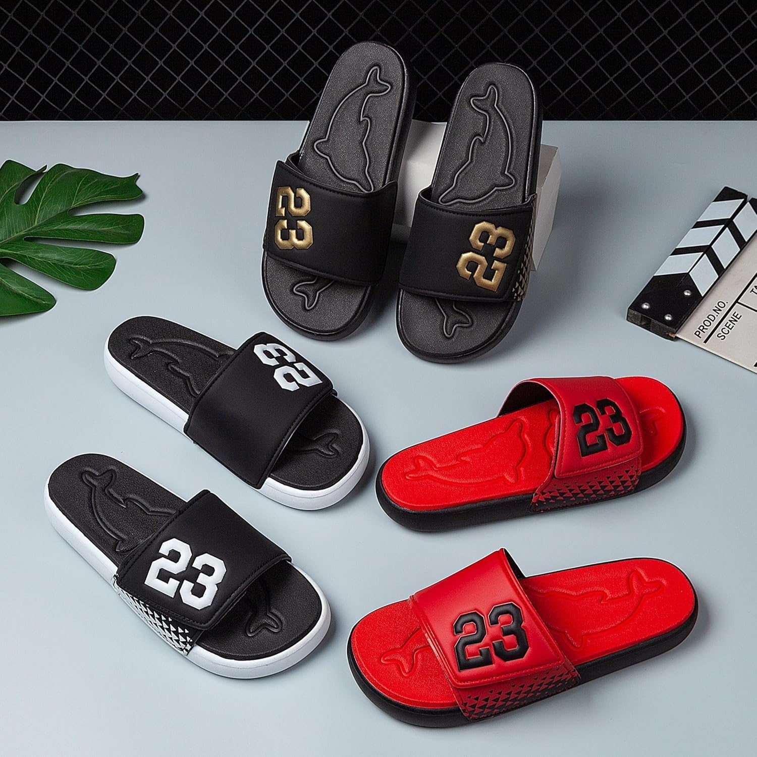Men's Open Toe Casual Slippers, Gym Outdoor Exercise, Relaxation and Comfort Solid Color Letters Classic Plus Size