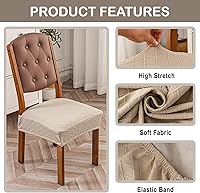 Vista 3 de Genina Waterproof Seat Covers for Chairs Seat Covers for Dining Room Chair Slipcovers Kitchen Chair Covers Dining Chair Covers