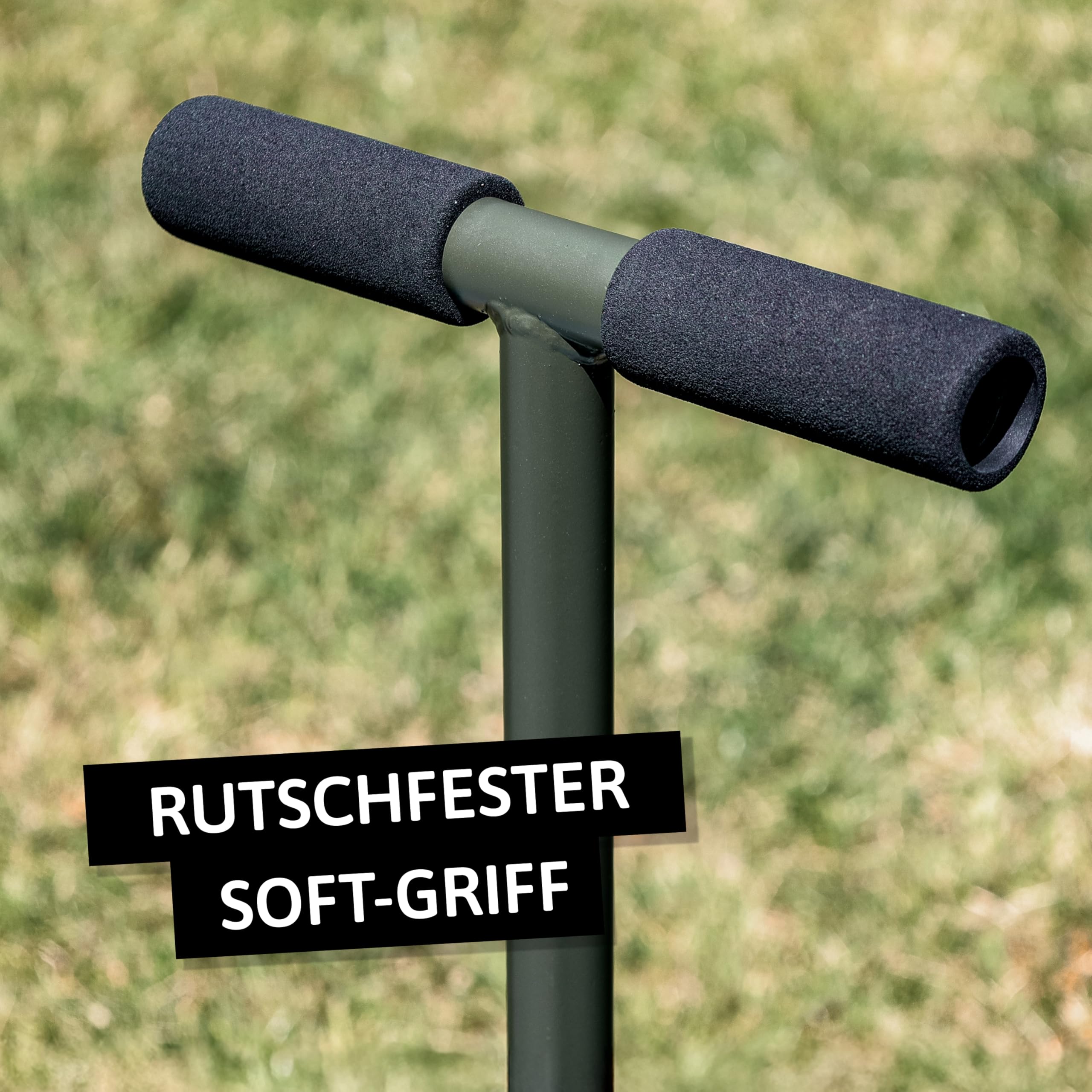 Bodenverdichter Handstampfer aus Stahl - Gartenstampfer mit 20x20cm Platte & Softgriff - Erdstampfer Betonstampfer für Kies, Sand, Asphalt - Verdichtungswerkzeug für Garten