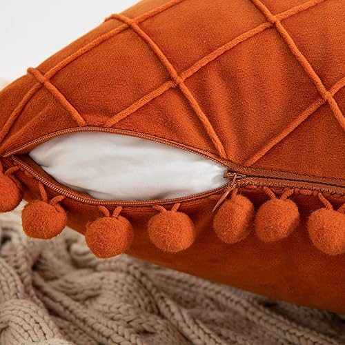 Miniatura 7 de Juego de 2 fundas de almohada decorativas de 18 x 18 pulgadas, fundas de almohada cuadradas suaves para sala de estar, sofá, cama, decoración del