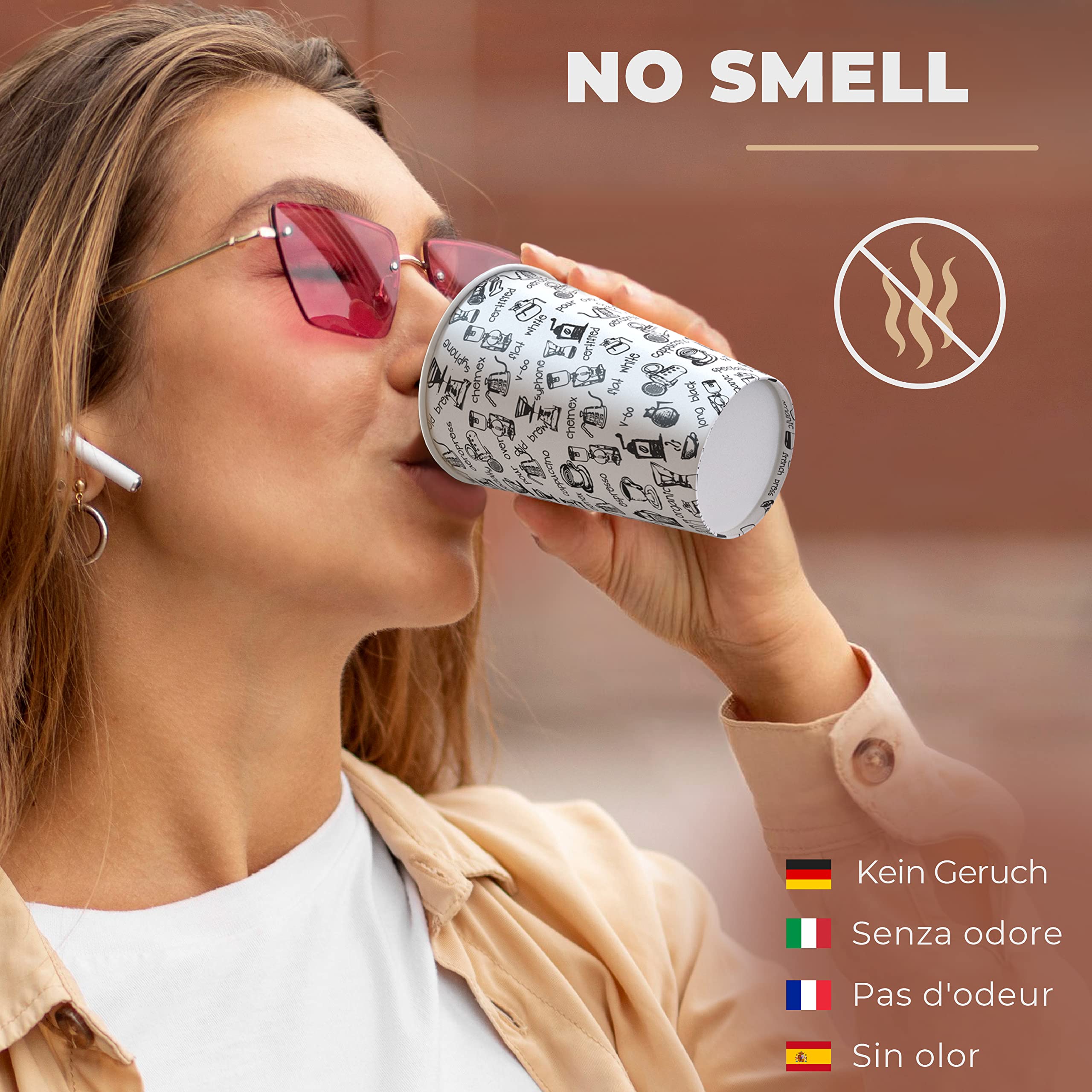 CupCup 120 Bicchieri Carta per Prendere il Caffè – Bicchieri Caffe - Tazza di 360 ml Bicchieri Monouso per Prendere il Caffè, il Tè, le Bevande Calde e Fredde