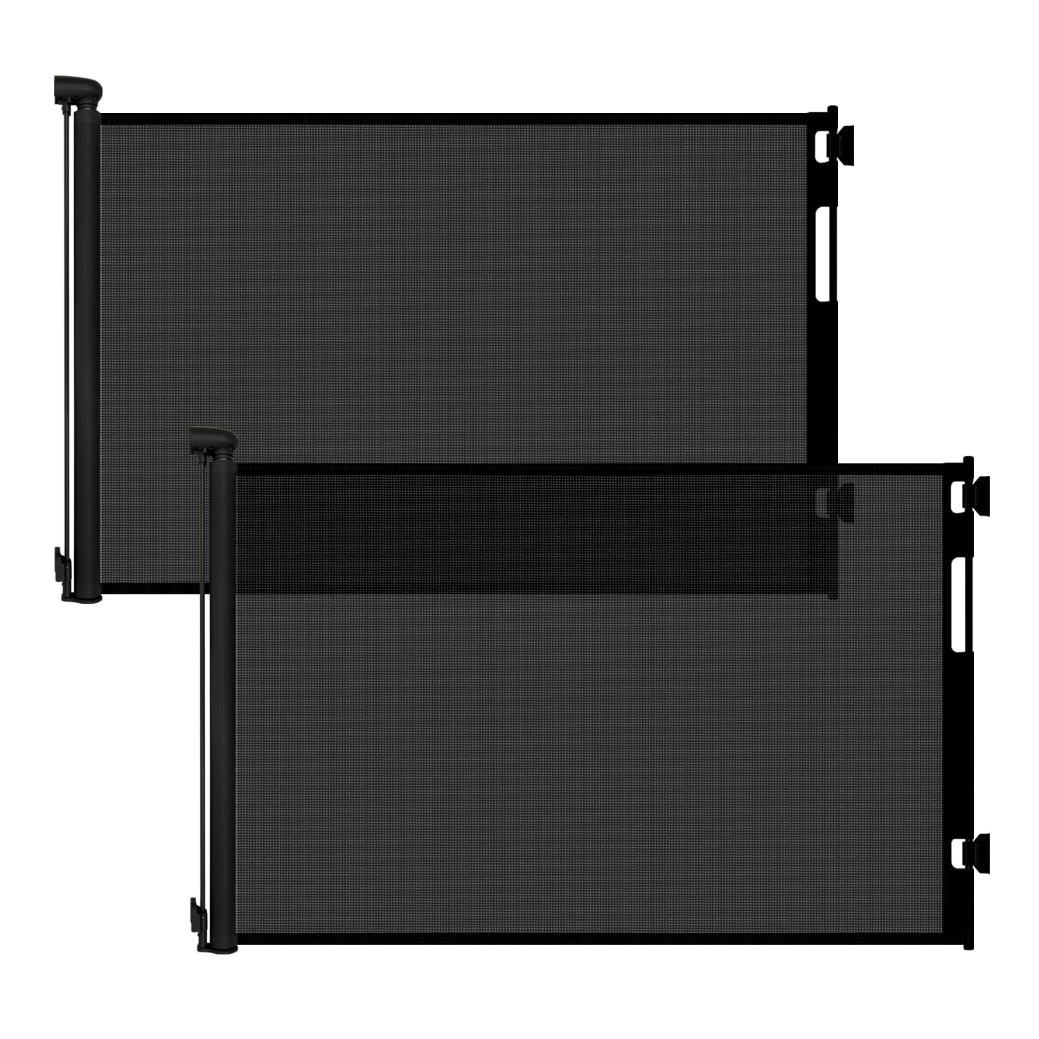 Photo 1 of (2 Pack) Retractable Baby Gate for Stairs and Doorways, 55" Wide x 33" Tall Mesh Dog Gate for Indoor & Outdoor Use, Safety Gate for Babies and Pets, Child Gates for Hallways, Hardware Mounted, Black