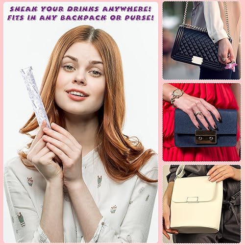 Miniatura 4 de Copkim Juego de 38 frascos de tampón incluidos para mujeres, contenedores de tampón, embudos reutilizables para eventos de crucero (estilo genial)