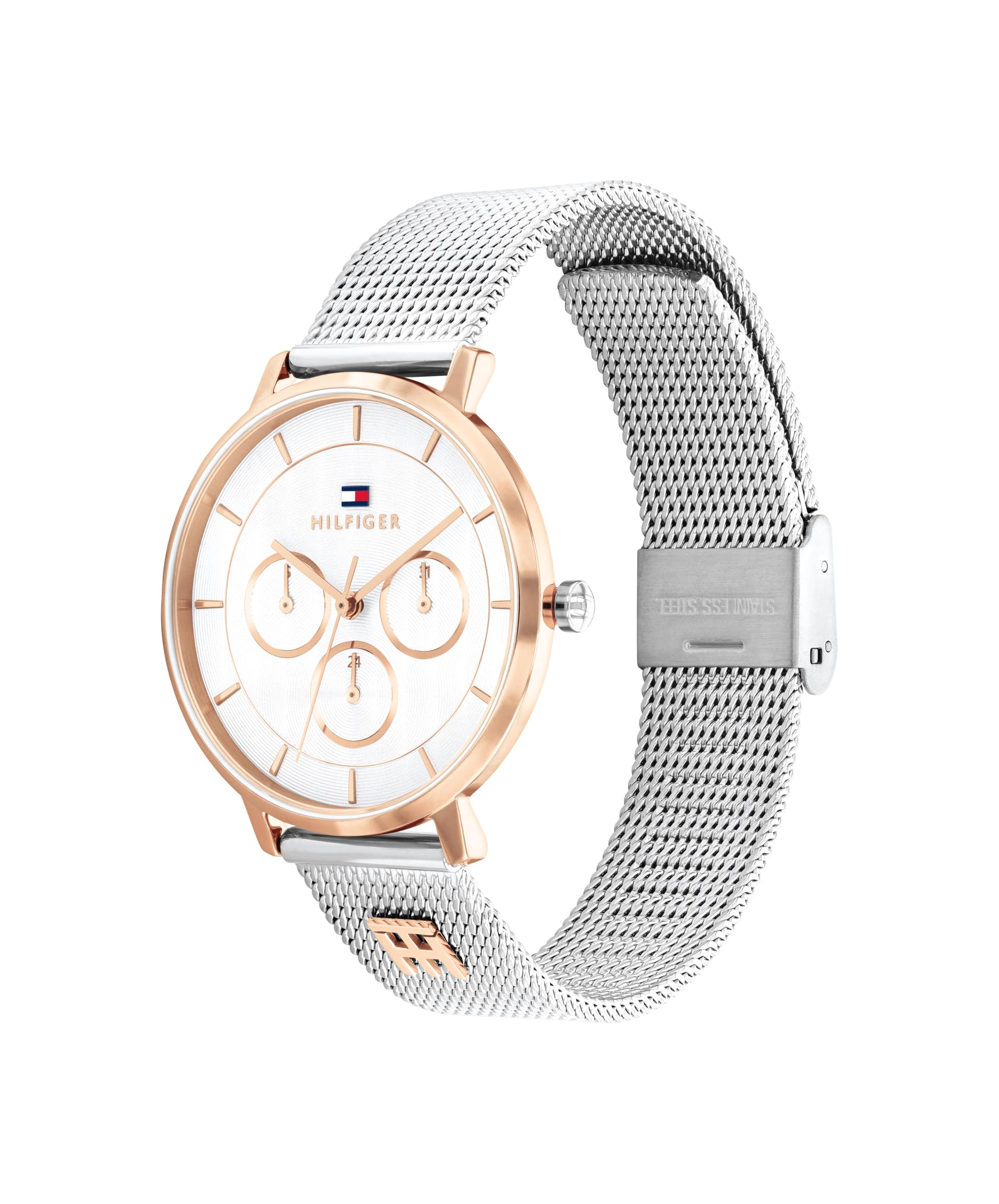 Tommy Hilfiger Analoguhr für Damen mit Roségold-Stahlarmband – Ansicht 2