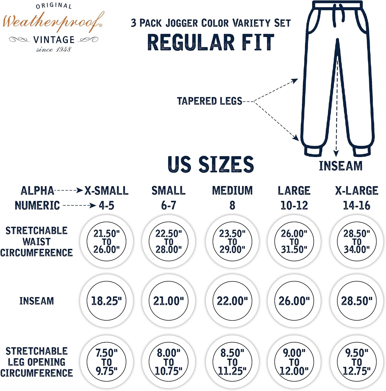 Weatherproof Vintage Boys' 3 Pack Variety Midweight Super Soft Fleece Lined Stretchable Jogger Pants - Image 7