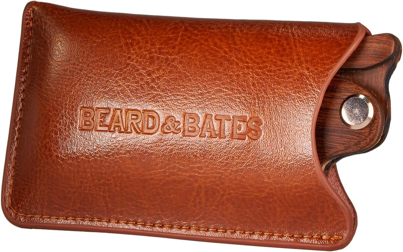 Beard & Bates Genuine Leather Pouch - For The Sandalwood Switchblade | Protective Accessory Case for Wooden Comb (POUCH ONLY!!)
