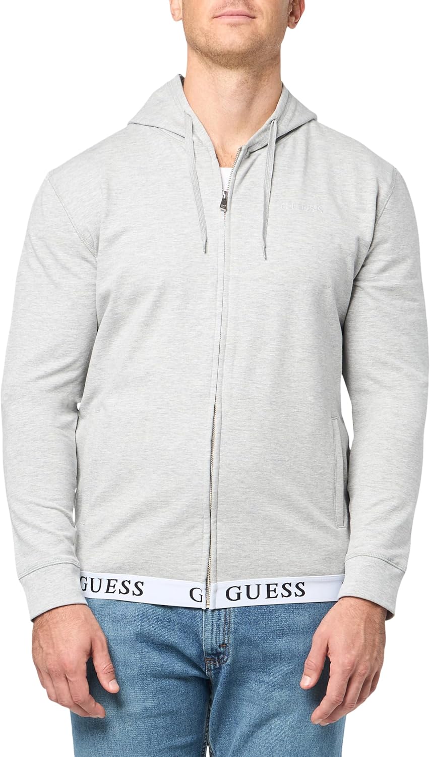 Sudadera Con Capucha Guess Eco Aldwin Hombre Gris Claro De - Main Image