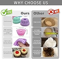 Vista 5 de To encounter Paquete de 24 mini tazas de silicona para hornear, moldes de silicona de calabaza para gelatina, molde de postre antiadherente, moldes