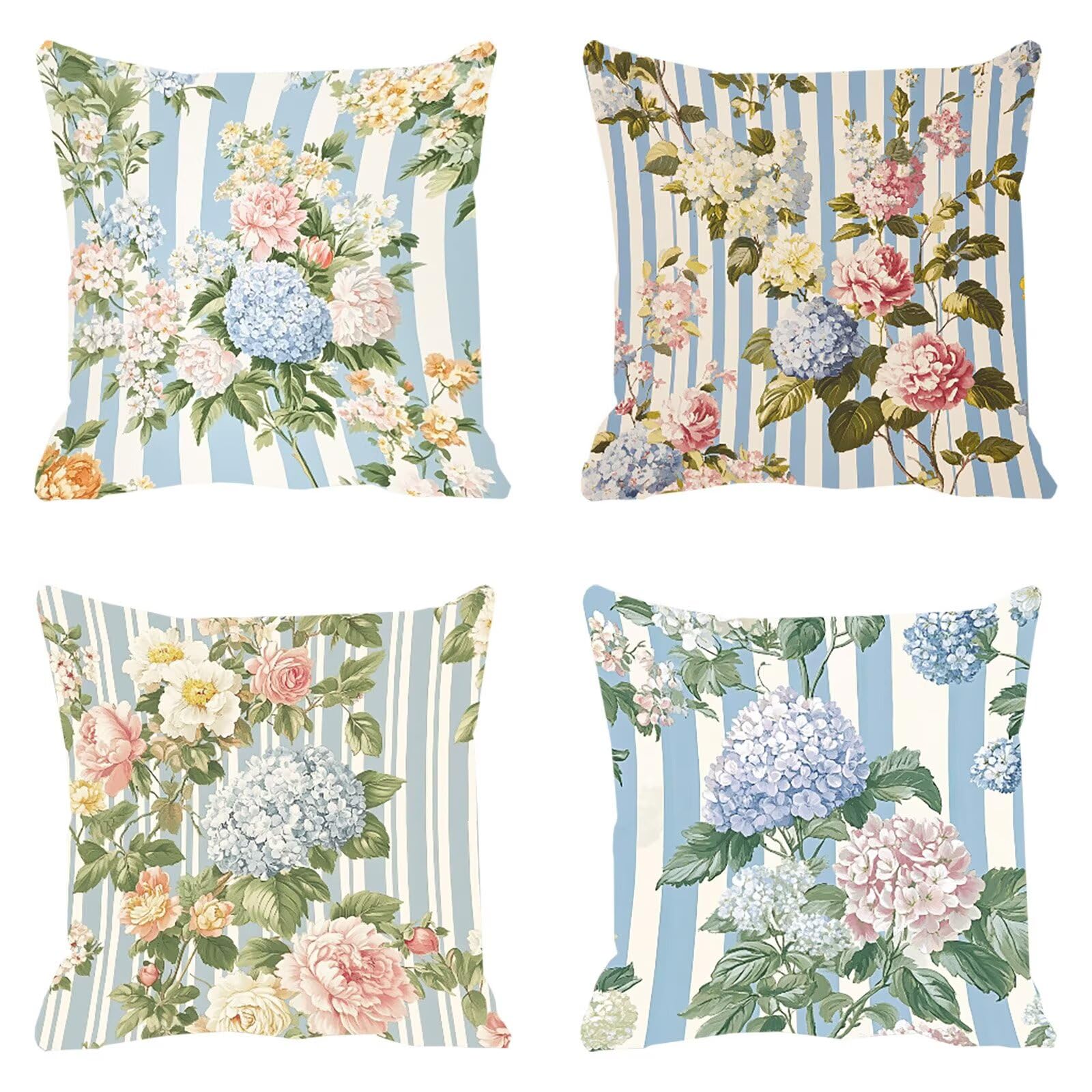 Housse de coussin 60x60cm bleu pour salon de jardin et canapé de terrasse