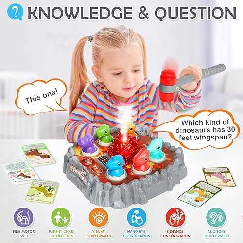 Miniatura 3 de Yerloa Whack Game - Juguetes de dinosaurio para niños de 2, 3, 4 años, regalo de cumpleaños, juguetes sensoriales para niños de 2 a 4 años, 2 a 3, 4