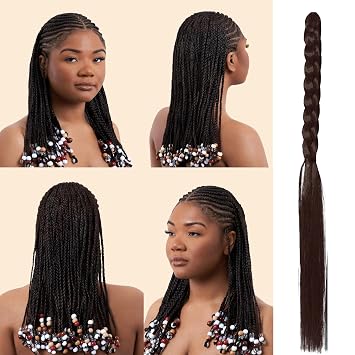 Rebundle - Plant-Based Braiding Hair - Non-toxic & Hypoallergenic - Natural-Looking - Lightweight - Biodegradable - Best for Box Braids, Knotless, Twists, Cornrows - Chocolate 22" - 4pk