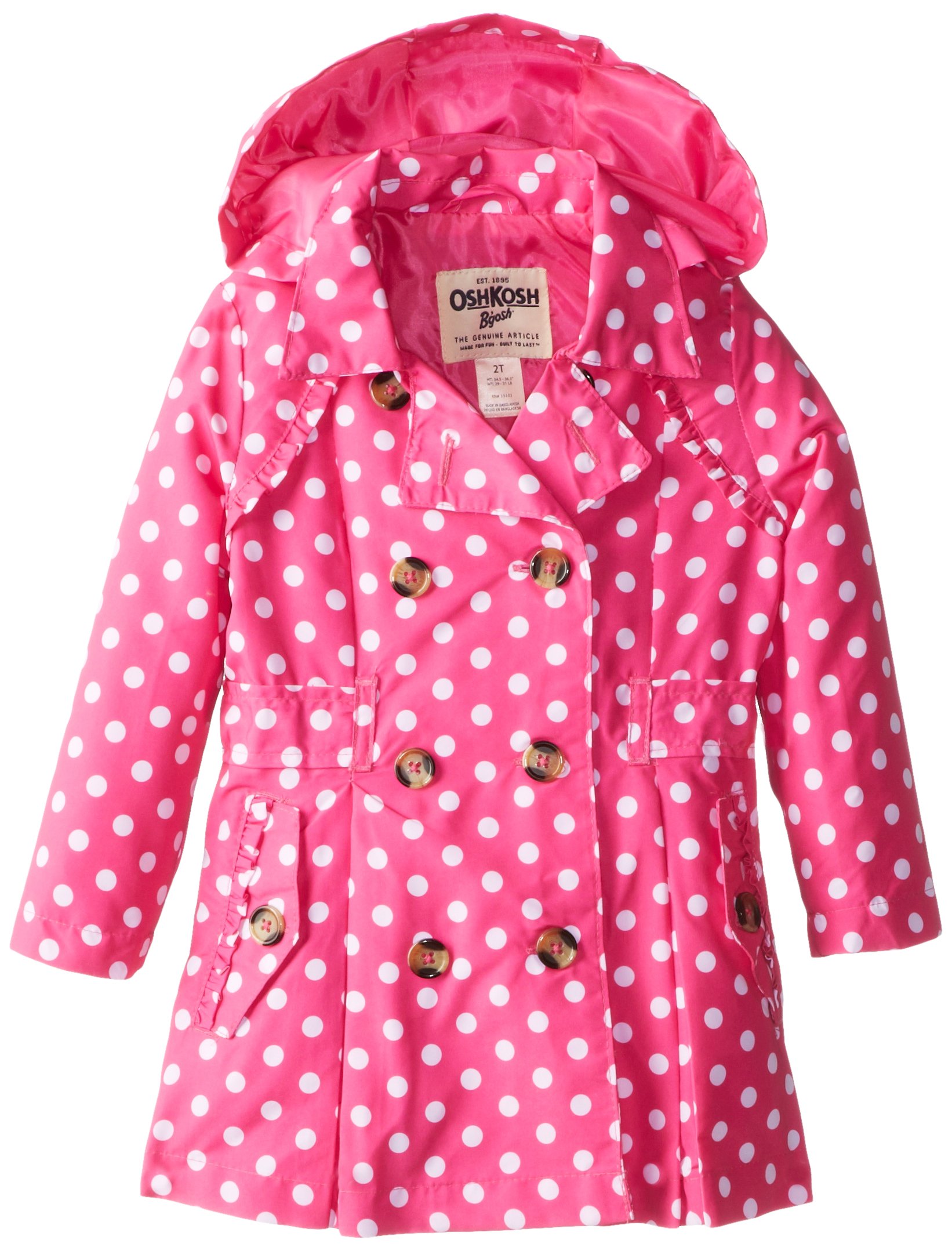 Osh Kosh Little Girls' Dot-Print Trench Coat