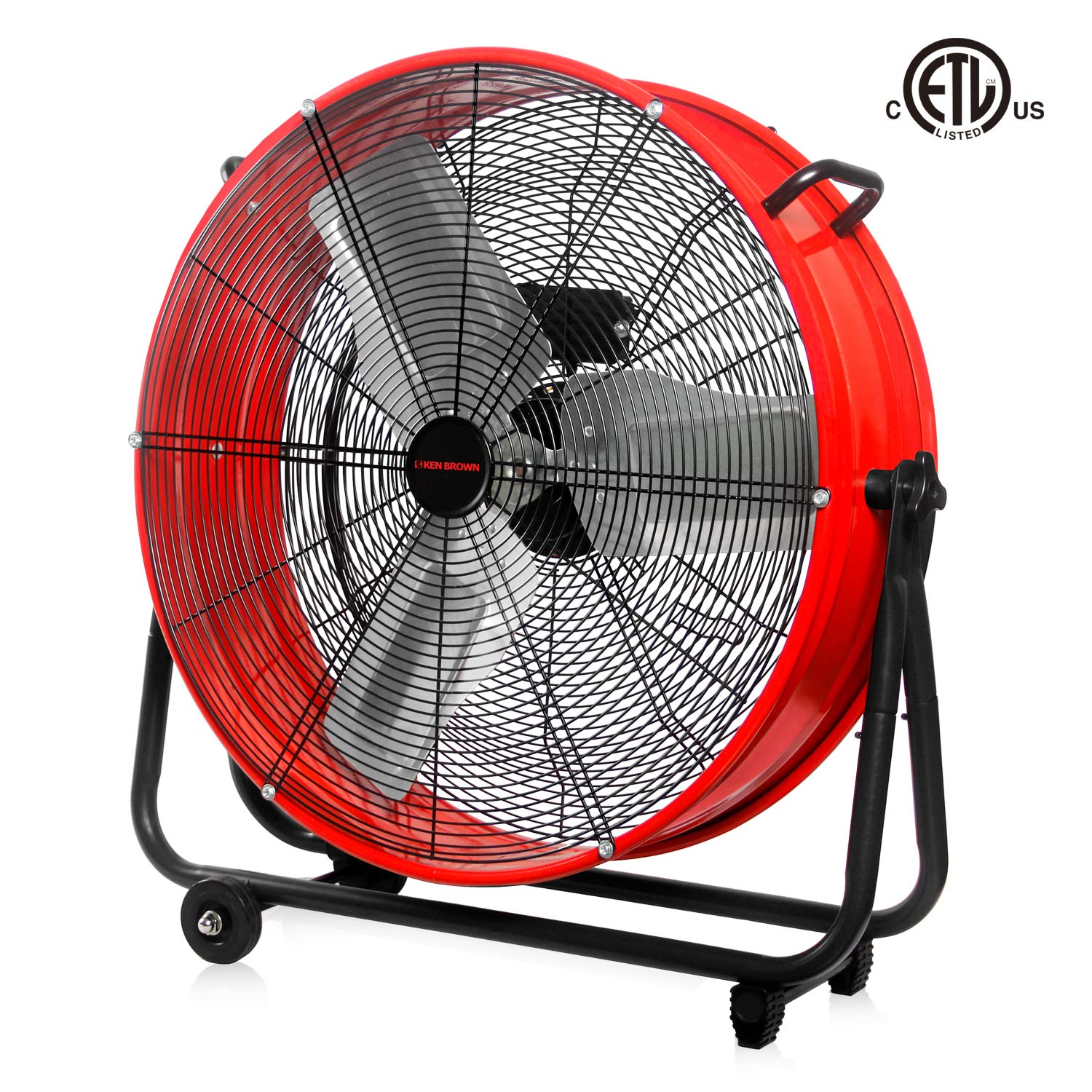Buy KEN BROWN 24 Inch High Velocity Heavy Duty Metal Drum Fan 7200CFM 3