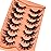 False Eyelashes Strip Lashes Wispy Yasnai Cat Eye Lash Fake Eyelash Natural Look Volume 18mm Mink Fluffy Fox Eyelashes 7 Pairs Pack 9D
