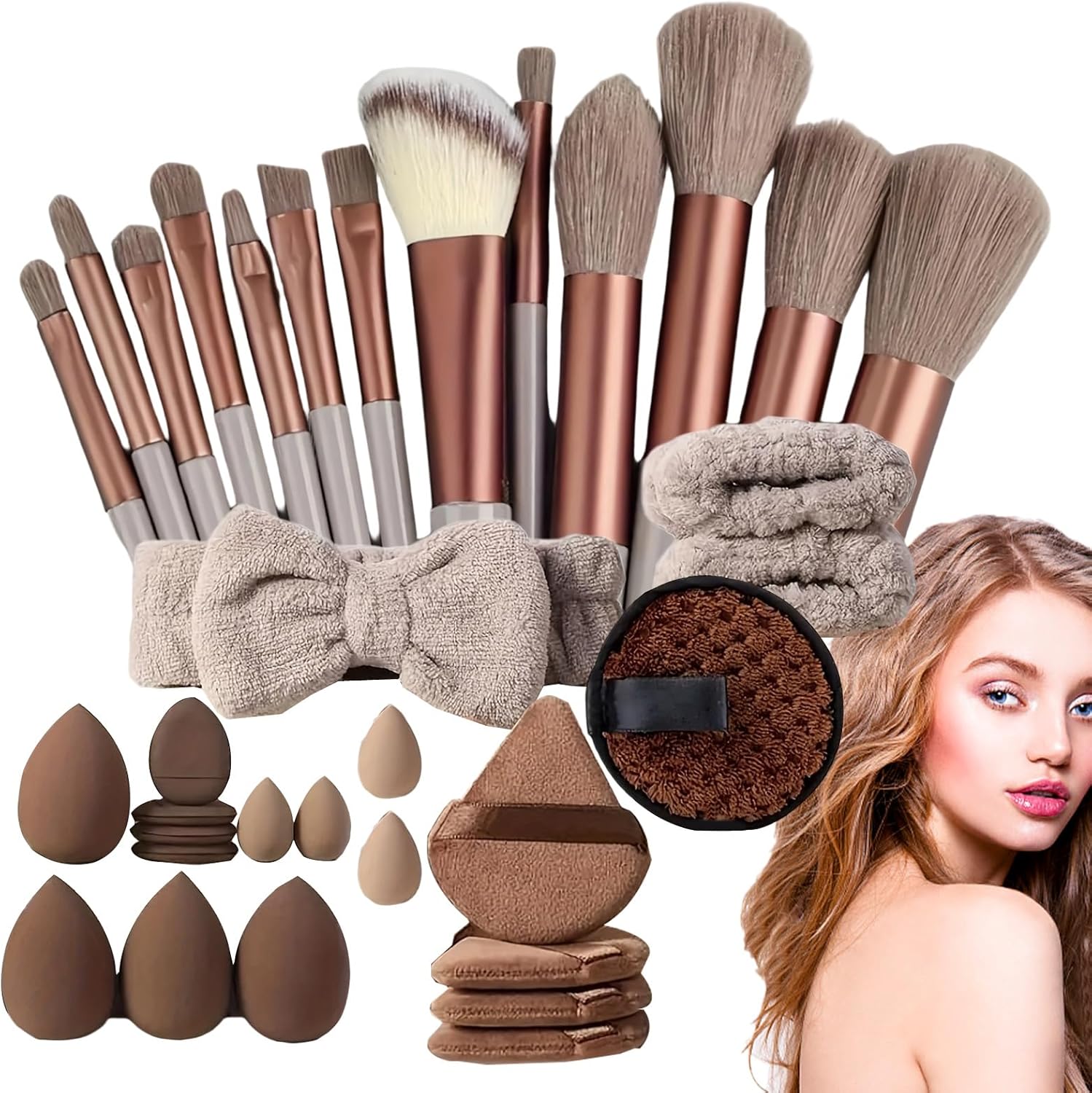Make-up Tools – Cosmetische Borstelset, Face Make-up Applicator Kit | Ooglippen Spike Spons Menggereedschap Professionele Schoonheid Accessoires voor L