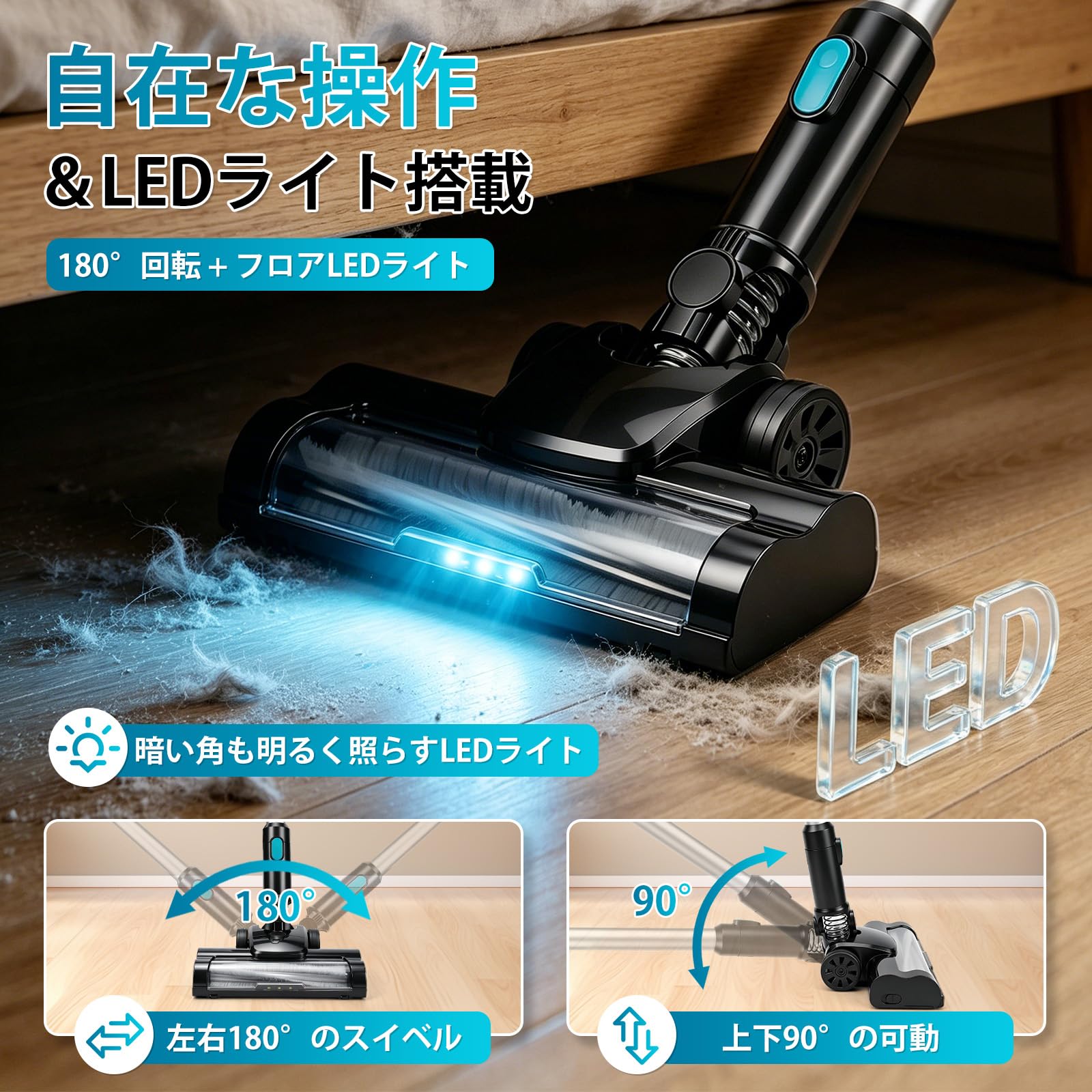 Amazon.co.jp: LEZZYRUCK 充電式掃除機 集塵機 スティッククリーナー