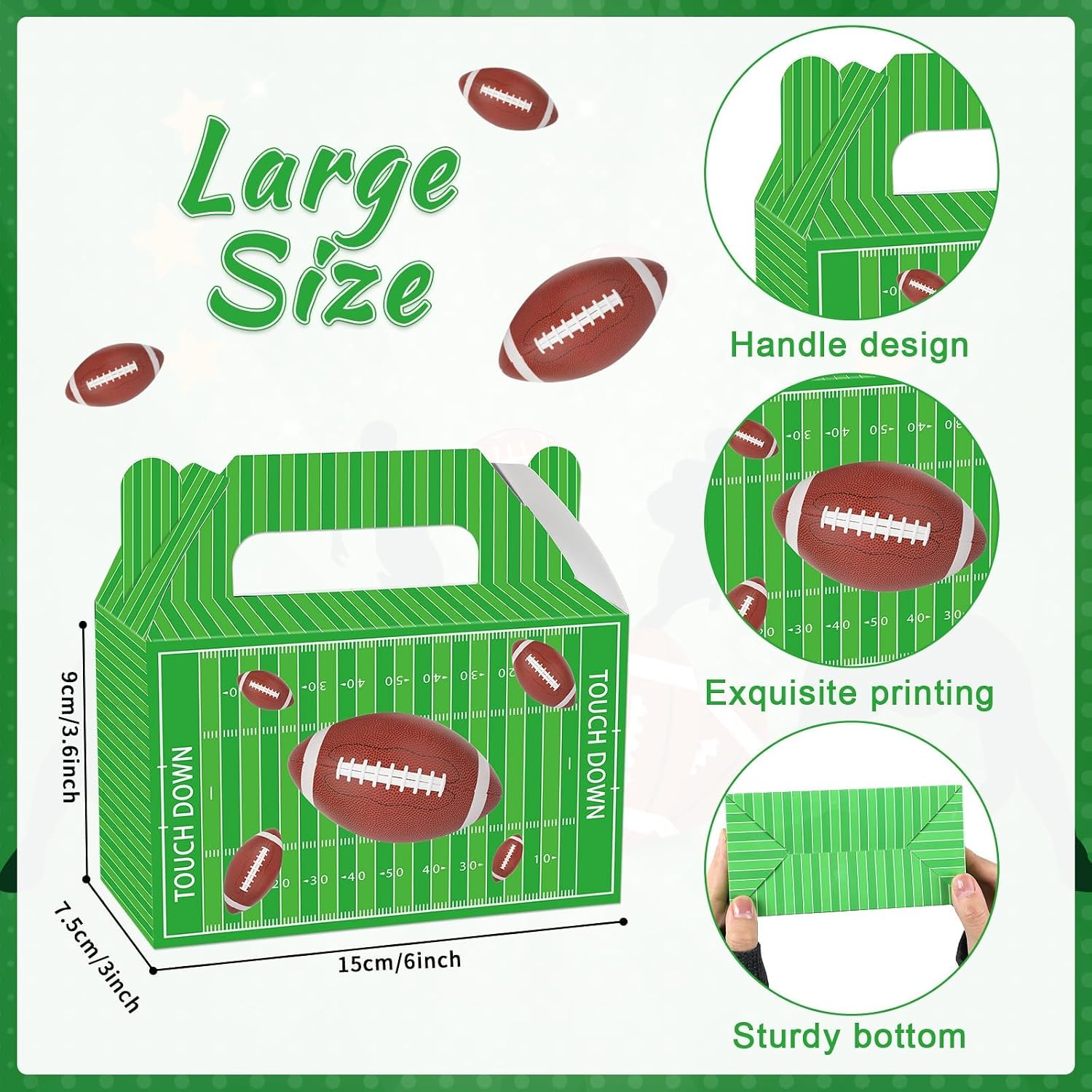 24 PCS Football Game Treat Boxes Football Birthday Candy Present Boxes Football Themed Party Favor Gift Boxes Football Party Goodie Boxes for Kids Boys Birthday Football Sport Party Decorations