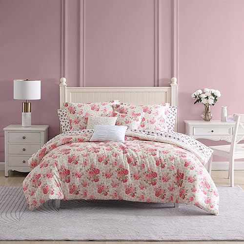 Betsey Johnson Home - Juego de funda de edredón tamaño King, ropa de cama suave con cierre de botón, incluye fundas a juego y fundas de almohada
