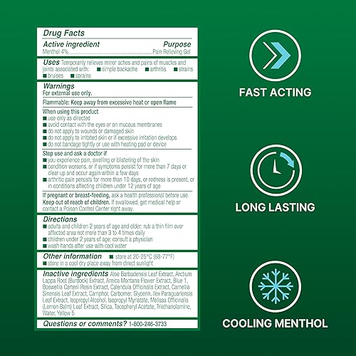 Miniatura 5 de Biofreeze Gel de mentol para aliviar el dolor, tubo de 4 onzas líquidas (paquete de 2) para aliviar el dolor asociado con dolores musculares