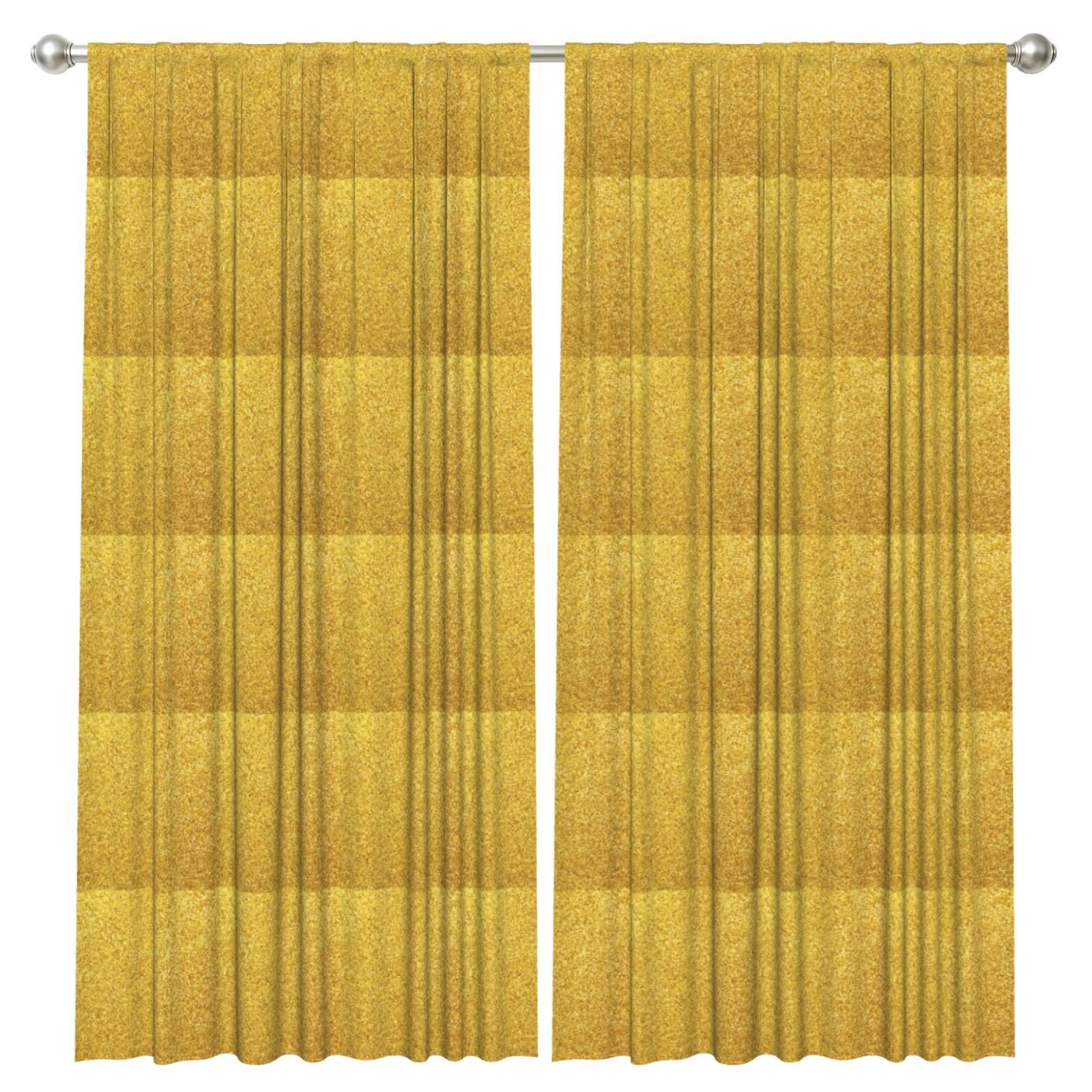 InOmak Gold Sparkles, 2 Panels Window Curtains 52 x 84 Inch Blackout Curtains for Living Room Bedroom