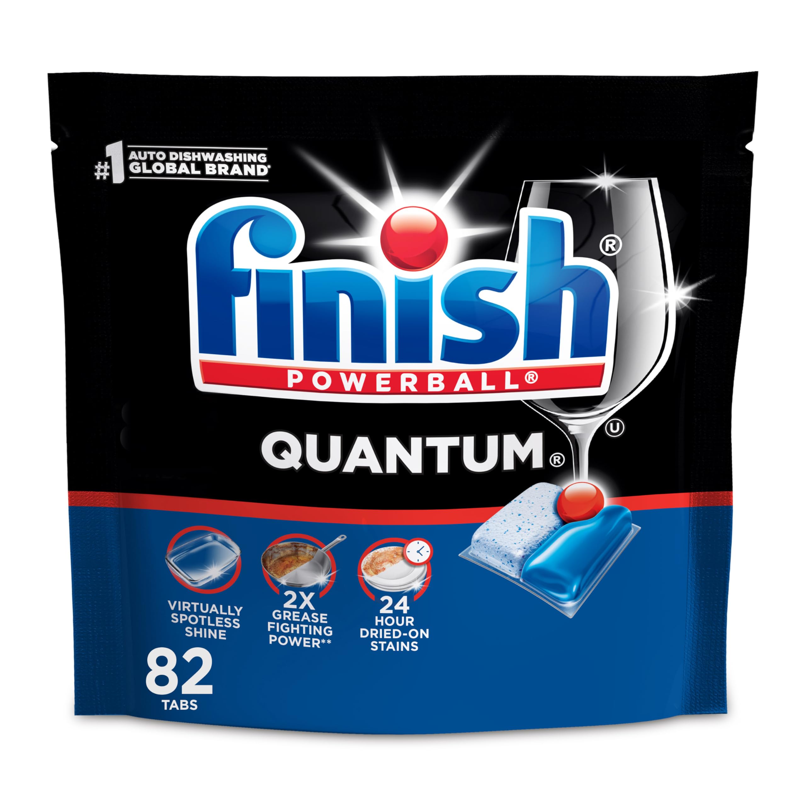 Finish Quantum - Pestañas para detergente de lavavajillas B07CVWG5L8, 82 Count, 1