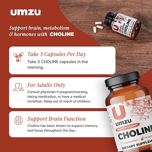 Miniatura 6 de UMZU Suplemento de colina para apoyo cognitivo y hormonal | El refuerzo de acetilcolina ayuda a la concentración cerebral, la memoria y el