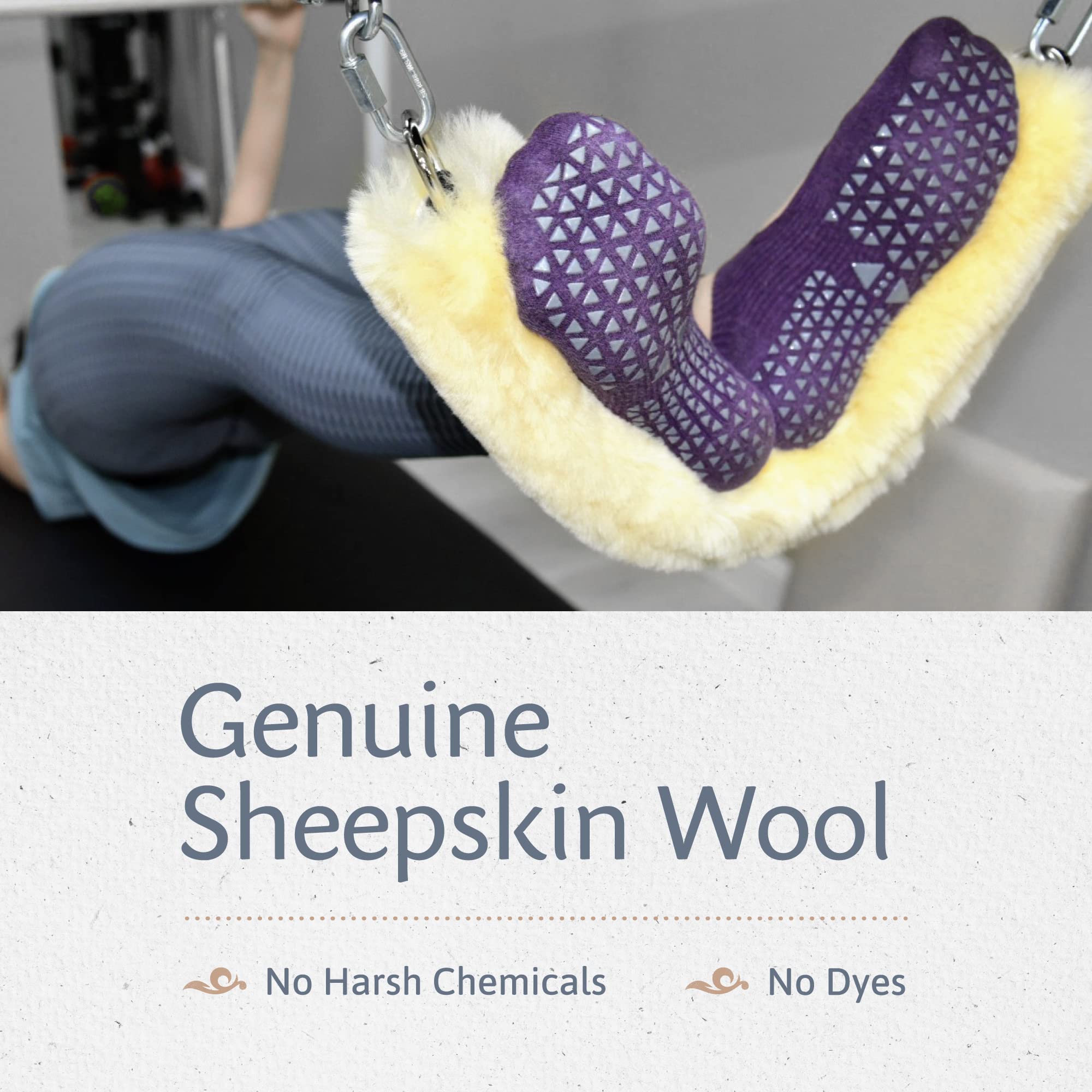 Sheepskin Ranch Sofsheep - Coprimaterasso in Vera Lana di Pecora, per Macchine Reformer e Cadillac, Cuscino per Cinghia da Fitness, per Yoga e Fasce di Resistenza con Anello a D, ipoallergeniche