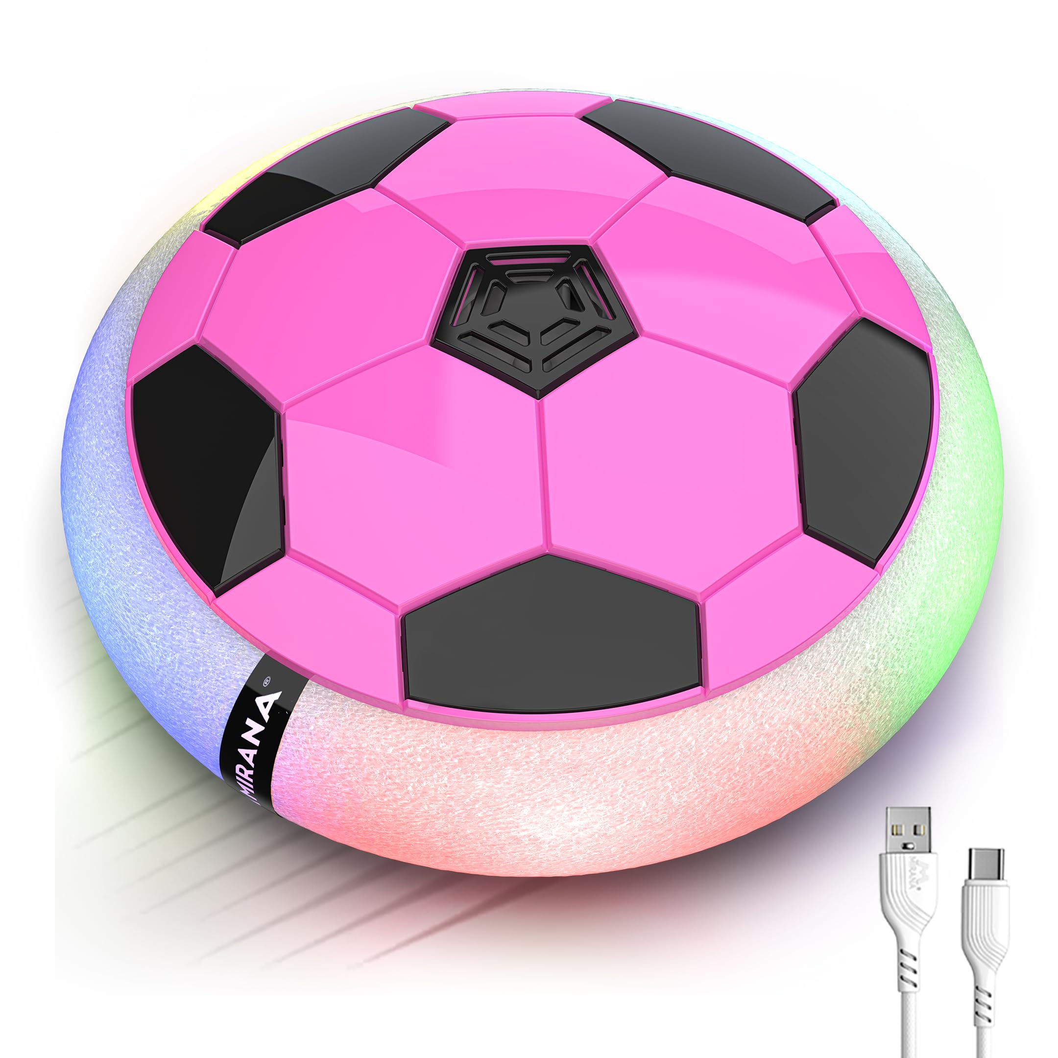 Mirana C-Type USB Rechargeable Battery Powered Hover Football Indoor Floating Hoverball Soccer | Air Football Smart | Made in India Fun Toy Best Gift for Kids Boys and Girls 2-10 Years (Pink)-image-26
