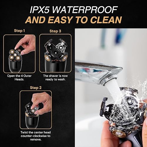 Miniatura 6 de Asani Maquinilla de afeitar eléctrica 5 en 1 para hombres y mujeres, recortadora inalámbrica recargable por USB e impermeable, incluye afeitadora