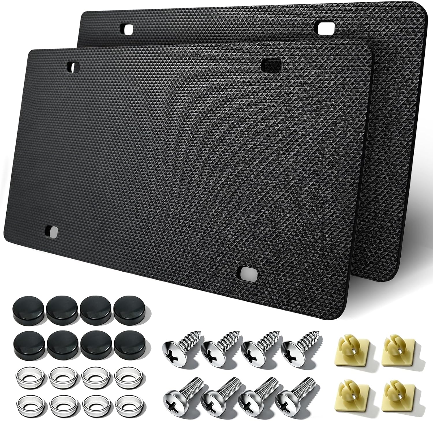 Anti Rattle License Plate Pads 2 Pack, EVA Foam Padding Sound Deadening | License Plate Rattle Stop Vibration Dampener, Shockproof Padding for Noise Reduction, Universal Fit 12x6" US Cars/SUVs