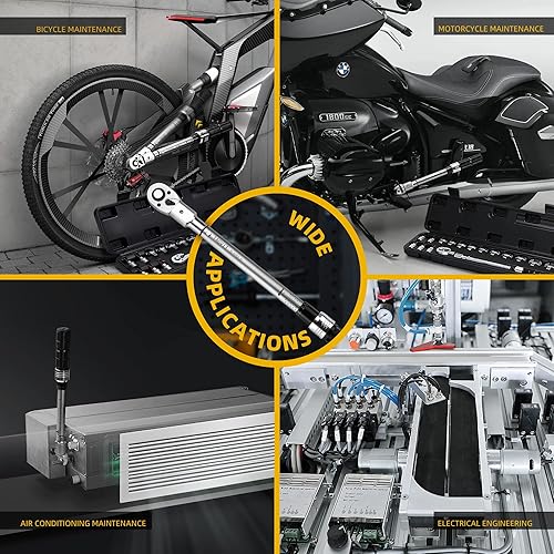 Vista 7 de Juego de llaves dinamométricas intercambiables de extremo abierto de 0.551 in x 0.709 in, acero al cromo vanadio, cabeza de trinquete de 1/2