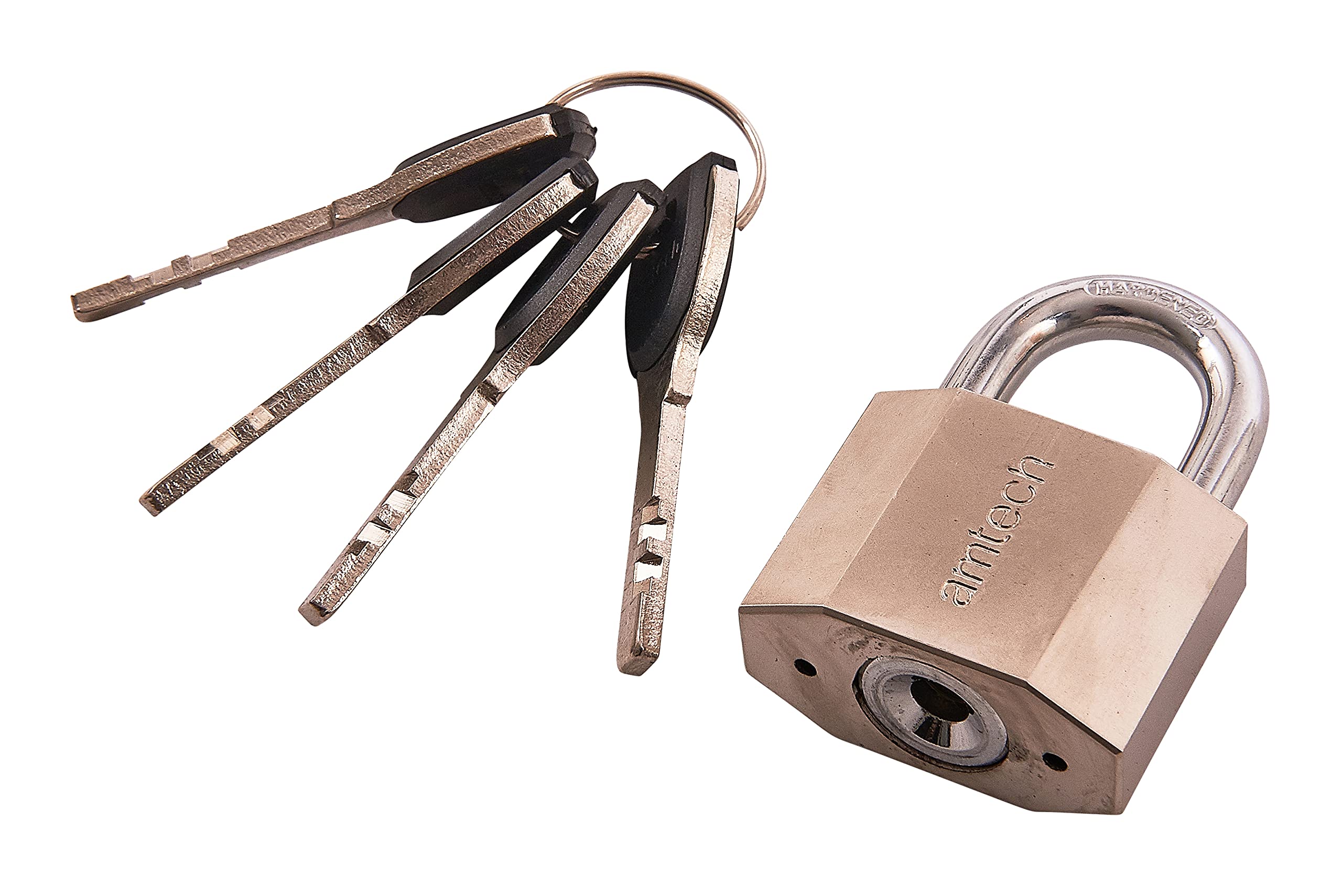Amtech – Security Padlock, Double Ball Locking, 7mm Hardened Shackle, Chrome Plated, 4 Keys, Everyday Protection for Gates, Sheds, Lockers and Cabinets, 40mm