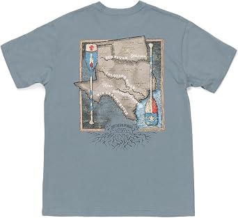 Southern Marsh Mens River Routes TX - OK T-Shirt Short Sleeve Casual Graphic Tee