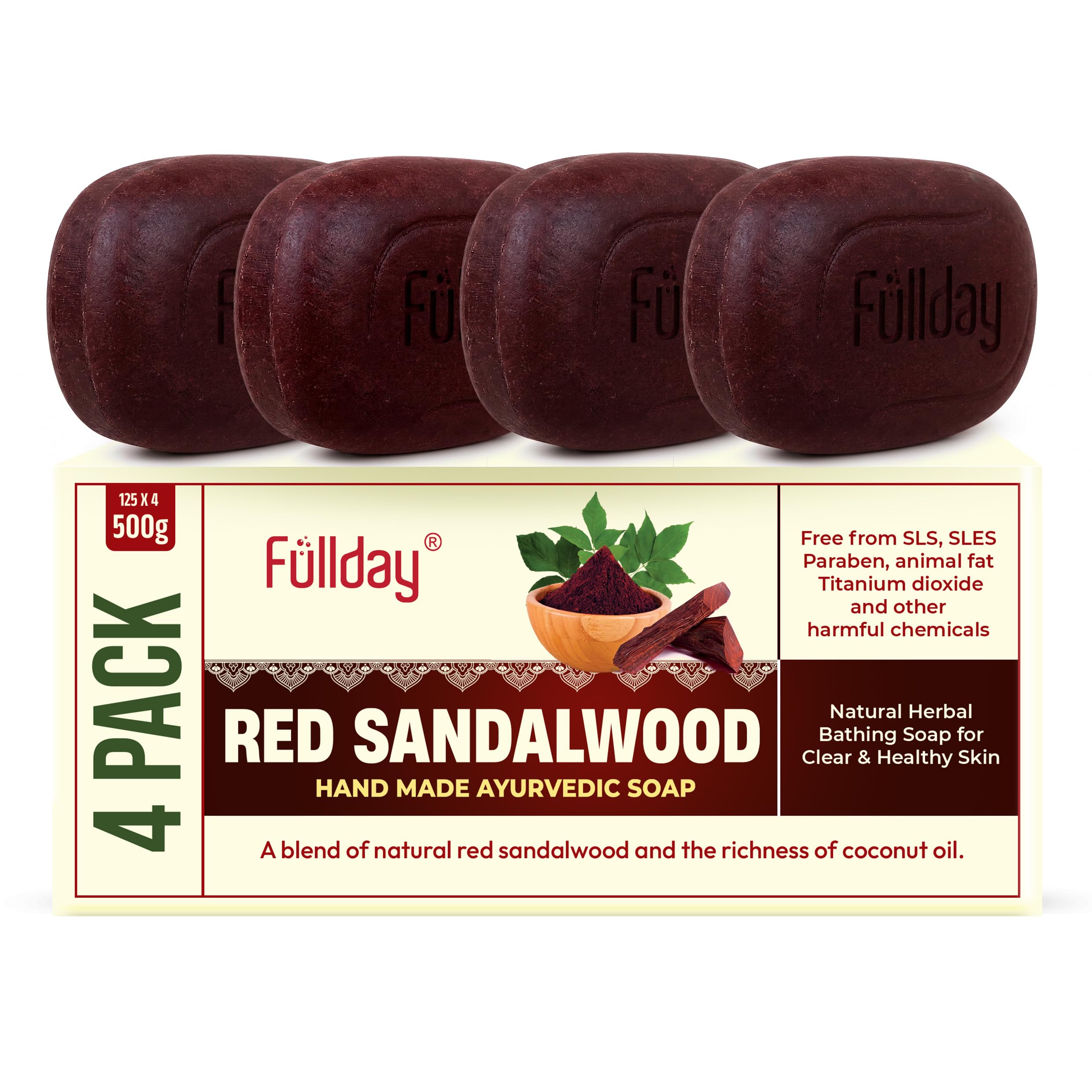 Red sandalwood soap | Natural Ayurvedic Bathing Soap for Clear & Healthy Skin (Pack of 4)-picture-45