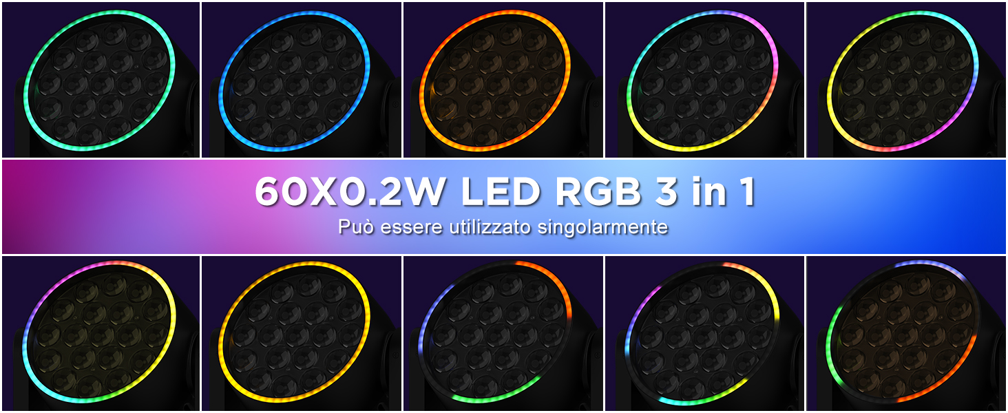 2 Teste Mobili LED Wash Zoom 285W - RGBW, Controllo DMX512, Per Stage, Discoteche E Eventi - Foto 9