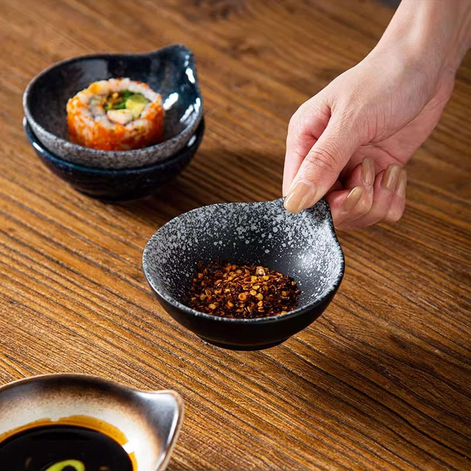 Saucenschalen for Dippen, Dip-Saucenschalen, 4 Zoll kleine Dip-Saucenschalen, for Tomatensauce, Soja, Essig(Starry Sky)