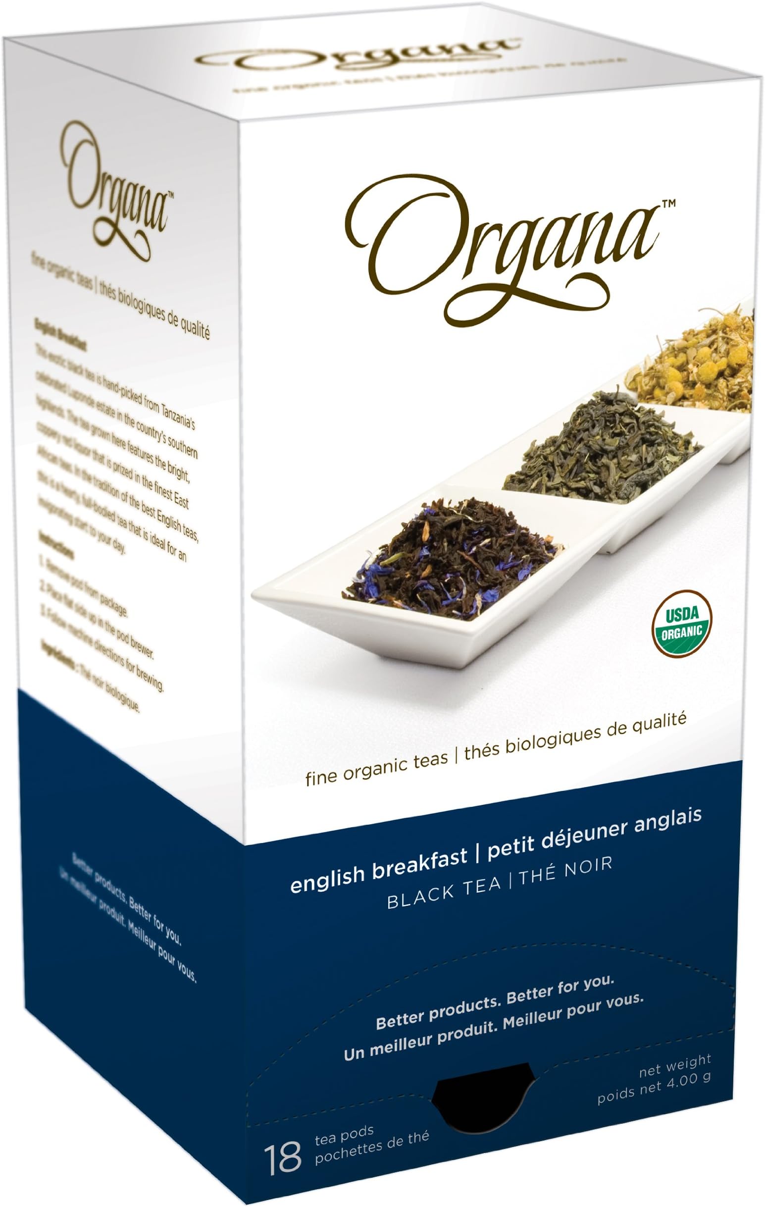 Organa ORG5020 English Breakfast Tea Pods, 18-count