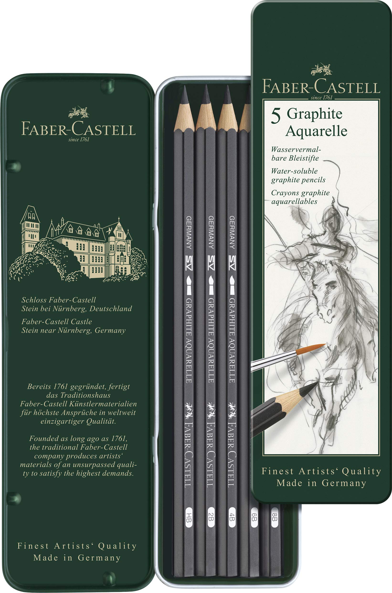 Faber-Castell Art und Graphic (Aquarelle Set Complete) inkl. Aquarellbleistifte, Aquarellstifte ABLRECHT DÜRER und Wassertankpinsel